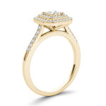 Shine Bright with Yaffie Gold 1/3ct TDW Diamond Double Halo Engagement Ring