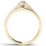 Shimmering Yaffie Gold Engagement Ring with 1/3ct TDW Diamond Halo and Single Band