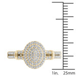 Sparkling Yaffie Gold Ring with 1/4ct Diamond Cluster and Double Halo for Engagements