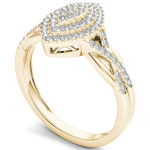 Sparkling Diamond Halo Engagement Ring - Yaffie Gold 1/4ct TDW