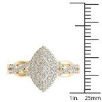 Sparkling Yaffie Gold Diamond Halo Engagement Ring - 1/4ct TDW Cluster