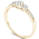 Golden Yaffie Cluster Diamond Engagement Ring with 1/5ct TDW