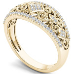 Glittering Yaffie Gold Diamond Engagement Ring with 1/5ct TDW