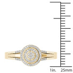 Golden Yaffie Engagement Ring with Dazzling 1/6ct TDW Diamond Halo