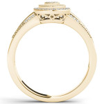Sparkling Yaffie Gold Diamond Halo Engagement Ring with 1/6ct TDW