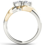 Yellow and White Gold Two-Stone Diamond Engagement Ring with a 3/4 Carat Total Diamond Weight by Yaffie