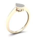 Shimmering Splendor: Yaffie Pear-Shaped Diamond Cluster Engagement Ring with 1/10ct TDW