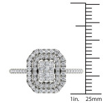 Sparkling Yaffie Diamond Halo Ring with 1/2 ct TDW