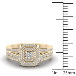Yaffie Bridal Set with Double Halo and Dazzling 1/2ct TDW Diamonds