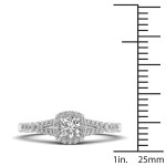 Radiant Yaffie Ring with 0.5ct Diamonds in a Halo Setting