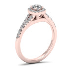 Sparkling Yaffie Diamond Halo Ring with 1/2ct Total Weight