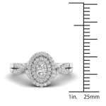 Dazzling Yaffie Oval Diamond Engagement Ring with 1/2ct TDW Halo