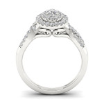 Dazzling Yaffie Oval Diamond Engagement Ring with 1/2ct TDW Halo