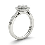 Yaffie Bridal Set with a Sparkling 1/3 ct Cluster Halo