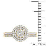 Yaffie Sparkling Cluster Halo Bridal Set with 1/3ct Total Diamond Weight