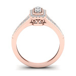 Rectangular Sparkle: 1/3ct TDW Diamond Engagement Ring by Yaffie