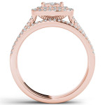 Dazzling Rose Gold Diamond Cluster Ring with 1/2ct Total Weight