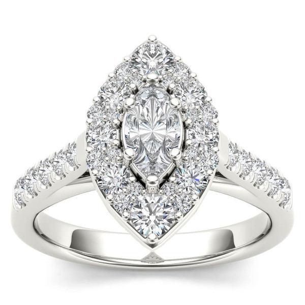 Marquise Diamond Halo Ring - Yaffie White Gold 1.5ct TDW