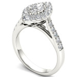 Marquise Diamond Halo Ring - Yaffie White Gold 1.5ct TDW