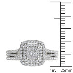 Shimmering Yaffie Cluster Ring with 1/2ct TDW Diamonds in White Gold Halo