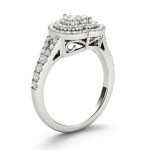 Heartfelt Sparkle: Yaffie 0.25ct Diamond Cluster Engagement Ring