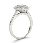 Sparkling Yaffie Engagement Ring - 1/4ct TDW with Double Halo of Diamonds