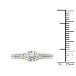 Three Sparkling Diamonds in Yaffie Gold Engagement Ring (1 1/2ct TDW)