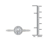 Sparkling Yaffie Gold Diamond Halo Engagement Ring - 1ct Total Weight
