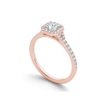 Sparkling Yaffie Engagement Ring with 3/4ct TDW Diamond Halo