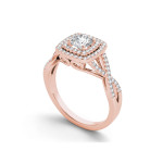 Dazzle with Yaffie Rose Gold Double Halo Diamond Ring