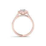 Rose Gold Engagement Ring with Double Halo and 1 1/10ct White Diamonds by Yaffie