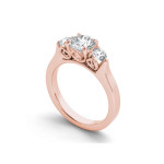 Rose Gold Diamond Anniversary Ring with 1.5ct TDW Three-Stone Design by Yaffie