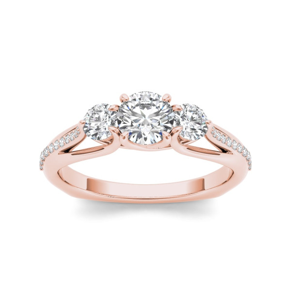 Celebrate with Style: Yaffie Three-Stone Anniversary Ring in Rose Gold with 1.5ct TDW Diamonds