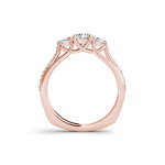 Celebrate with Style: Yaffie Three-Stone Anniversary Ring in Rose Gold with 1.5ct TDW Diamonds