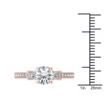 Rose Gold 3-Stone Anniversary Ring with 1 1/3ct TDW diamonds from Yaffie
