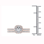 Rose Gold Diamond Bridal Ring with Criss-Cross Shank - 1 1/4ct Total Weight