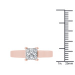 Dazzling Yaffie Rose Gold Princess-cut Diamond Solitaire Ring with 1.25ct TW