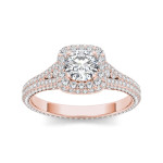 Rose Gold Diamond Engagement Ring with Split-Shank Halo (1 1/4ct TDW) by Yaffie