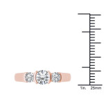 Anniversary Ring: Yaffie Rose Gold Three Stone Diamond - 1.25ct total weight