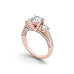 Celebratory Yaffie Three-Stone Anniversary Ring with 1 3/4ct of Rose Gold Diamonds