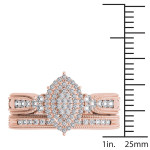 Bridal Set - Yaffie Rose Gold Diamond Cluster Halo with 1/2ct TDW
