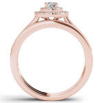 Sparkling Yaffie Rose Gold Double Halo Bridal Set with 1/2ct TDW Diamonds.