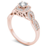 Yaffie Rose Gold Diamond Engagement Ring - 1/2ct TDW