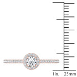 Say Yes to Yaffie Rose Gold Diamond Halo Ring with 1/2 carat Total Diamond Weight