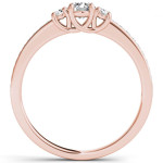 Celebrate Love with Yaffie Three-Stone Rose Gold Diamond Anniversary Ring, featuring 1/2ct TDW.