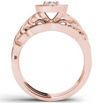 Rose Gold Halo Bridal Set with 1/2ct TDW from Yaffie