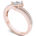 Yaffie Rose Gold, Double-Diamond 1/2ct Engagement Ring