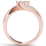 Yaffie Rose Gold, Double-Diamond 1/2ct Engagement Ring