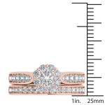 Yaffie Rose Gold Diamond Double Halo Bridal Ring Set - 1ct TDW