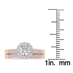 Sparkling Yaffie Rose Gold Engagement Ring with 1 Carat Total Diamond Weight